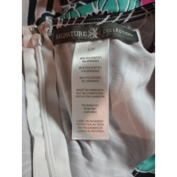 Signature Collection Long Sleeve Floral V Neck Dress Size S/P Small Petite 35"L - Picture 3 of 3